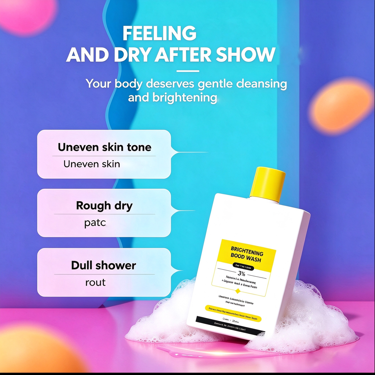 Brightening Body Wash with Vitamin C & Glycolic Acid - 8fl oz | Helps even out skin tone