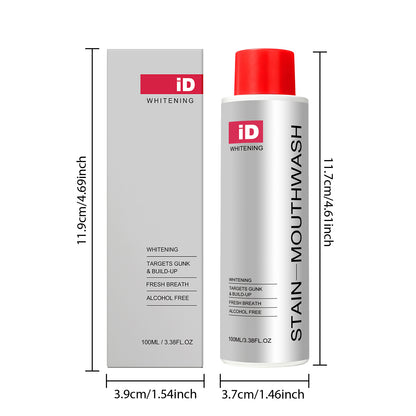 iD Stain Whitening Mouthwash for White Teeth, Freshens Breath with Essential Oils