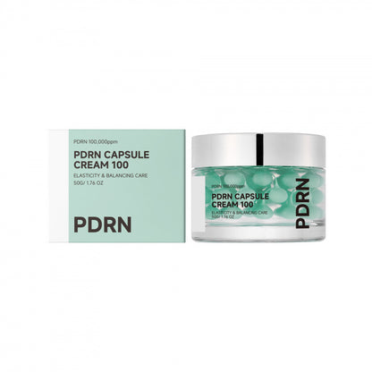 PDRN Capsule Cream 100 — Elasticity & Balancing Facial Moisturizer with 100,000ppm Sodium DNA, Ceramide NP & Hyaluronic Acid