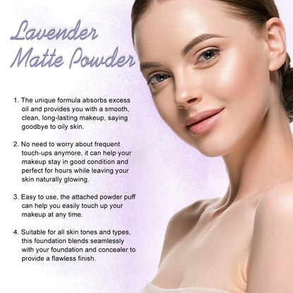 Lavender Matte Powder — Oil-Control Setting Powder with Lavender Extract, Centella Asiatica & Squalane — Long-Lasting Matte Finish