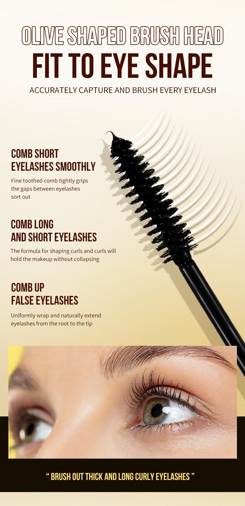Waterproof Volume Mascara — Long-Lasting Lengthening & Curling Black Mascara with Silicone Brush, Smudge-Proof & Clump-Free