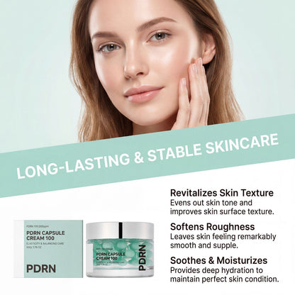 PDRN Capsule Cream 100 — Elasticity & Balancing Facial Moisturizer with 100,000ppm Sodium DNA, Ceramide NP & Hyaluronic Acid