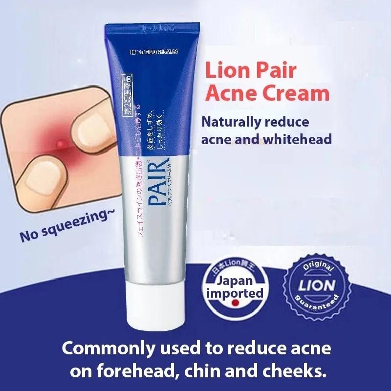 Lion Pair Acne Cream Acne Treatment Pimples Removal Cream Pair Acne Creamy Foam Facial Wash Gentle Antibacterial Blemishes Skin Repair