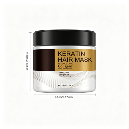 Keratin Hair Mask — Deep Moisturizing & Repairing Hair Treatment with Collagen, Keratin & Maca Essence for Dry, Damaged Hair