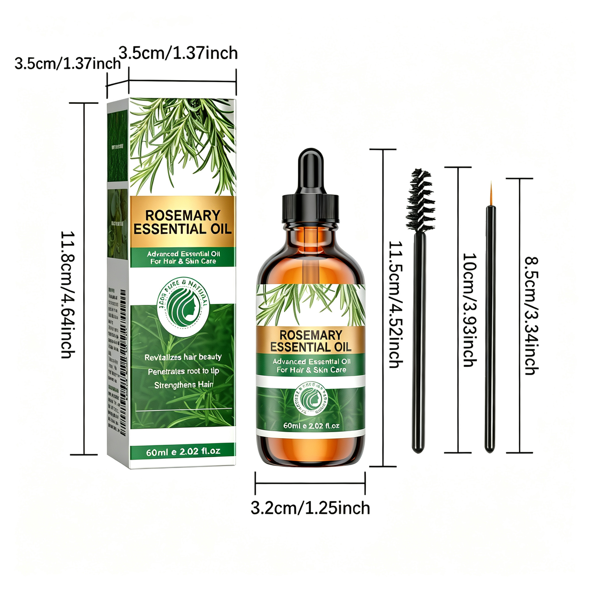 Rosemary Essential Oil — Nourishing Hair & Scalp Treatment with Rosemary Leaf Oil, Olive Oil & Vitamin E, for Stronger, Fuller-Looking Hair