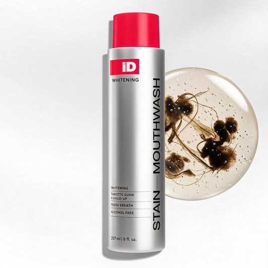 iD Stain Whitening Mouthwash for White Teeth, Freshens Breath with Essential Oils