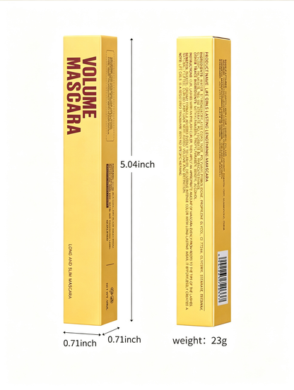 Waterproof Volume Mascara — Long-Lasting Lengthening & Curling Black Mascara with Silicone Brush, Smudge-Proof & Clump-Free
