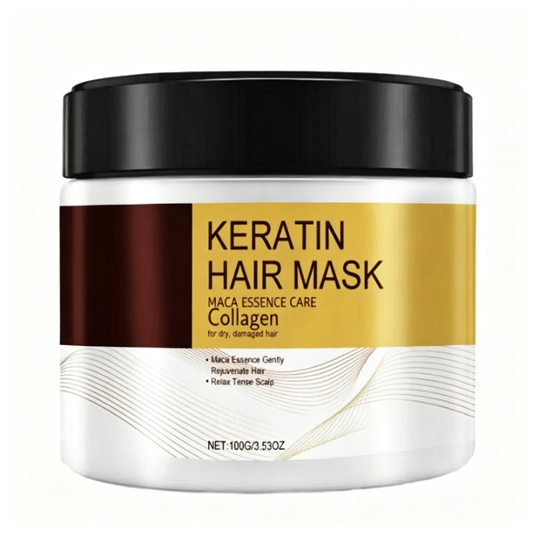 Keratin Hair Mask — Deep Moisturizing & Repairing Hair Treatment with Collagen, Keratin & Maca Essence for Dry, Damaged Hair
